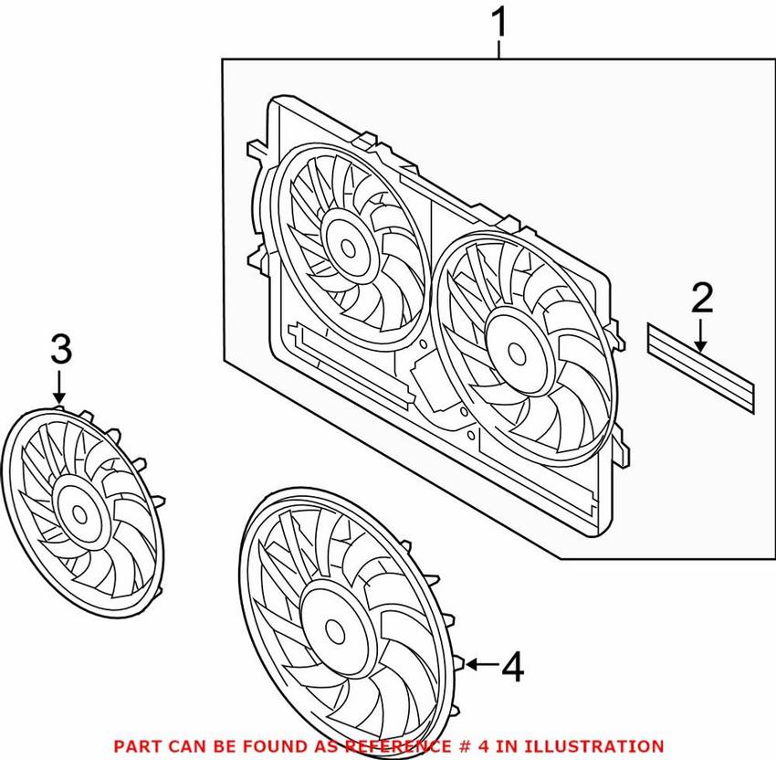 Audi Engine Cooling Fan Motor - Driver Side 4H0959455AD